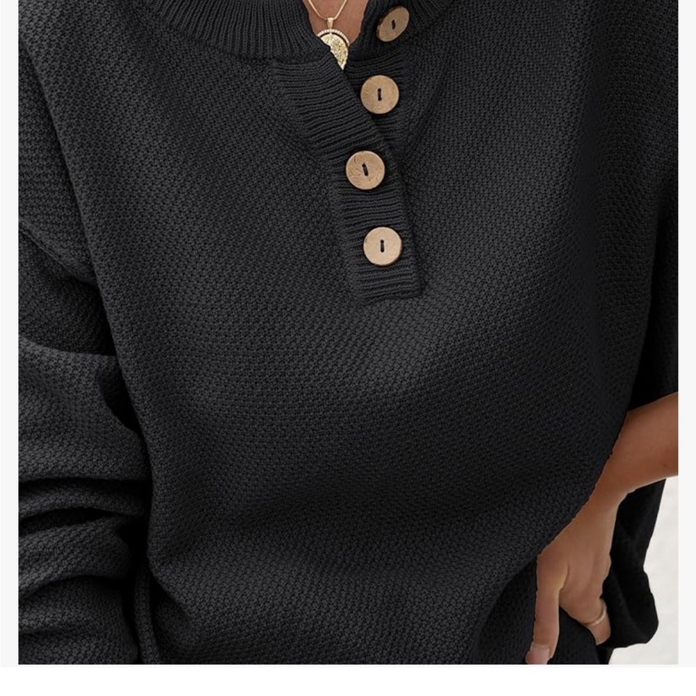 Black Button-Up Lounge Set - Picture 3 of 7